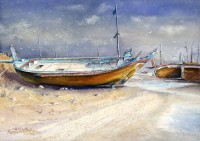 Momin Waseem, 10 x 14 Inch, Water Color on Paper, Seascape Painting, AC-MW-007